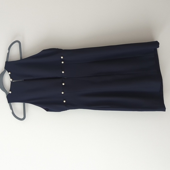 Watters‎ and Watters Navy Shift Dress with Pearl details size 6 - Picture 4 of 9
